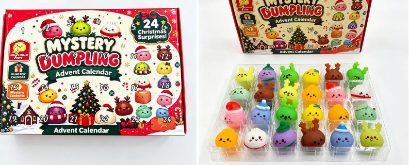 Christmas Dumpling Advent Calendar 24‑Pcs Squishy