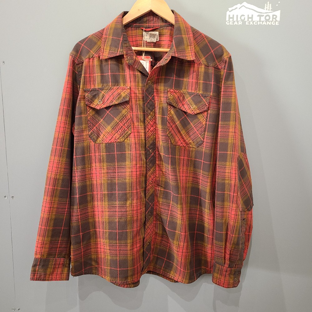 LL Bean Men's LS Snap Katadhin Performance Flannel Shirt (L)