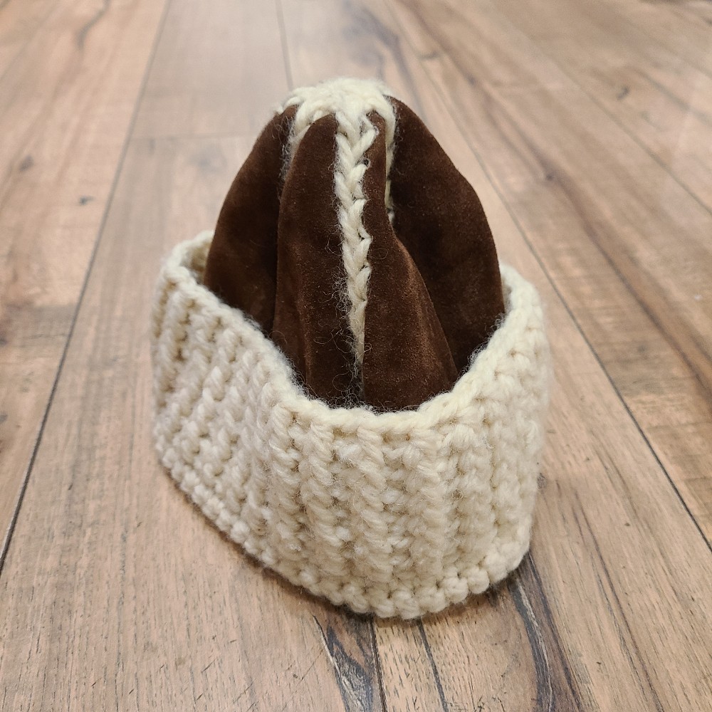 St. Michael Kid's Suede and Wool Knit Hat