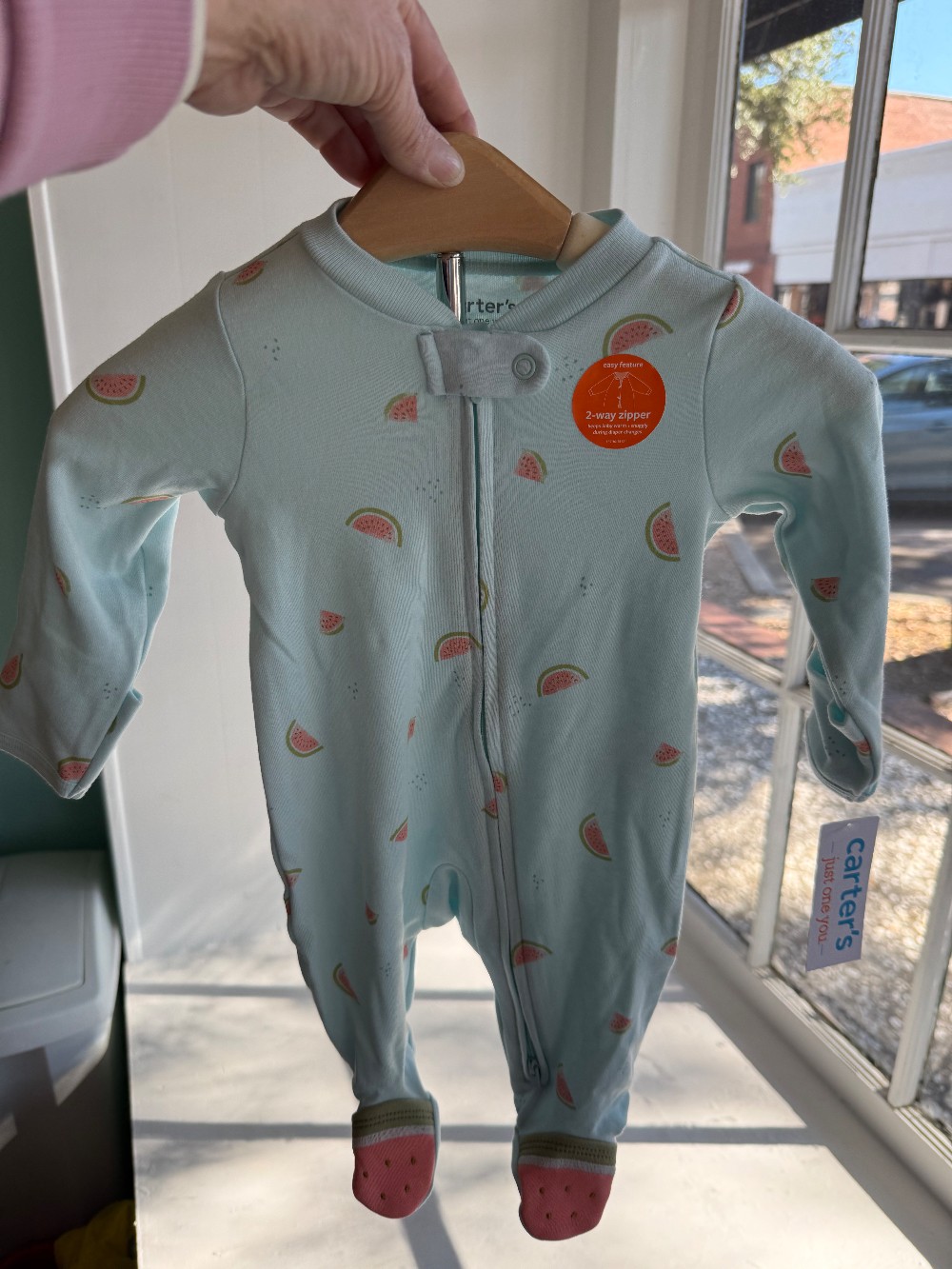 Baby Carter's Watermelon Sleeper 2 Way Zipper