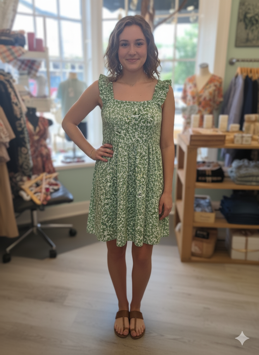 Green Ruffle Dress
