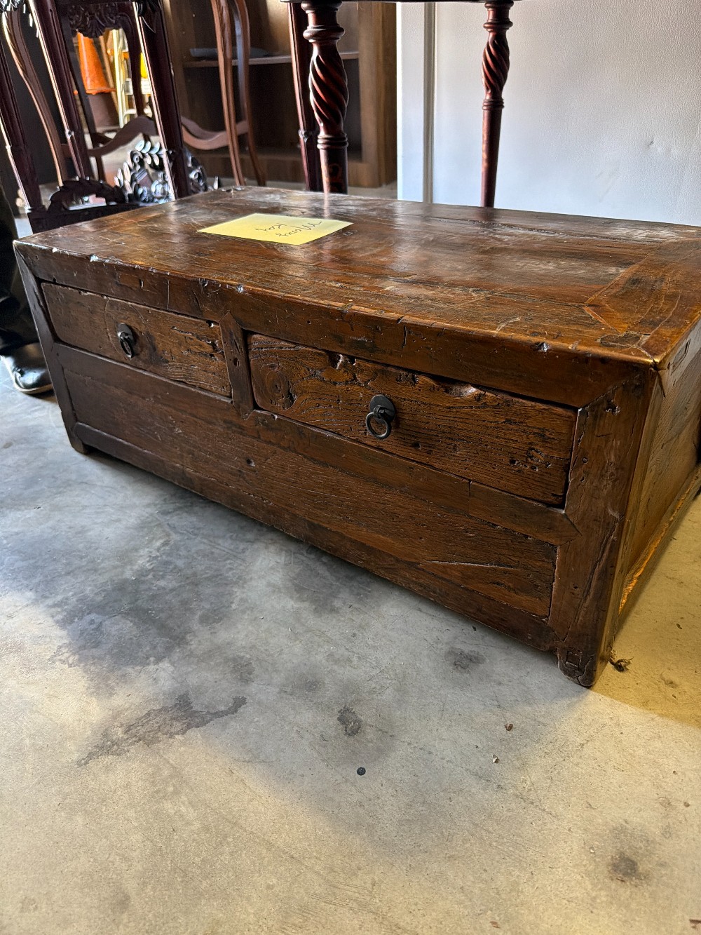 Primitive Work Chest / Document Chest w/ Drawers