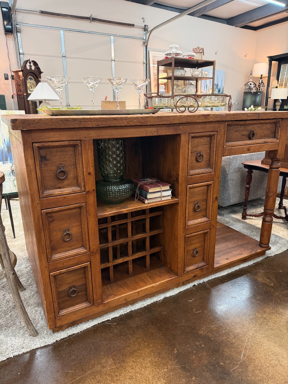Custom Made Rustic Double Sided Island/Bar - Solid Wood