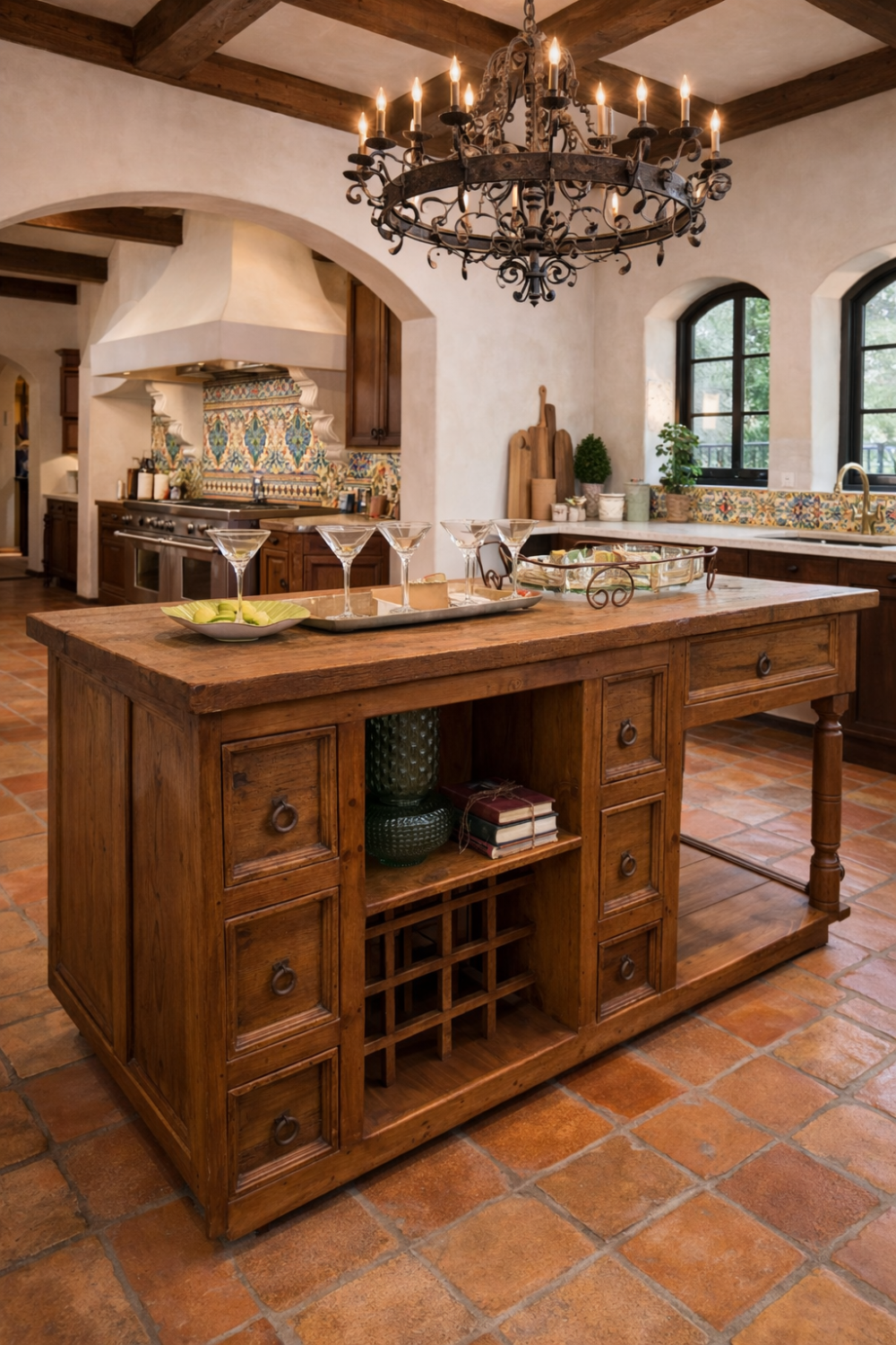Custom Made Rustic Double Sided Island/Bar - Solid Wood