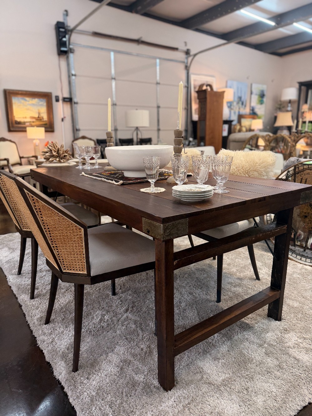 Rustic Modern Farmhouse Dining Table - Solid Wood