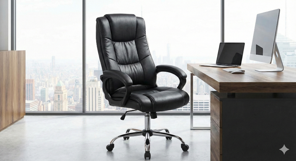 Black Pleather Office Chair