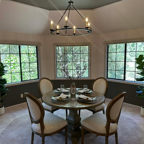 Staged dining set  by the Under the Arbor team