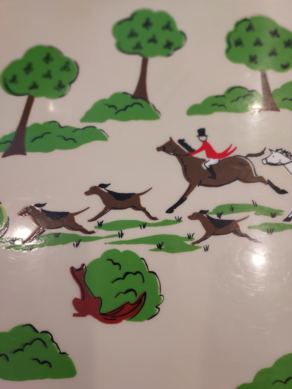 Vintage Fox Hunting Tray