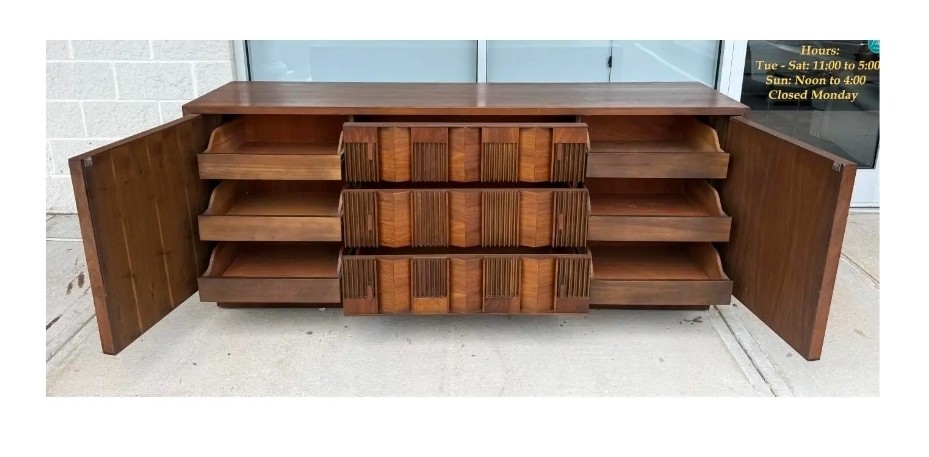 Brutalist long and low dresser