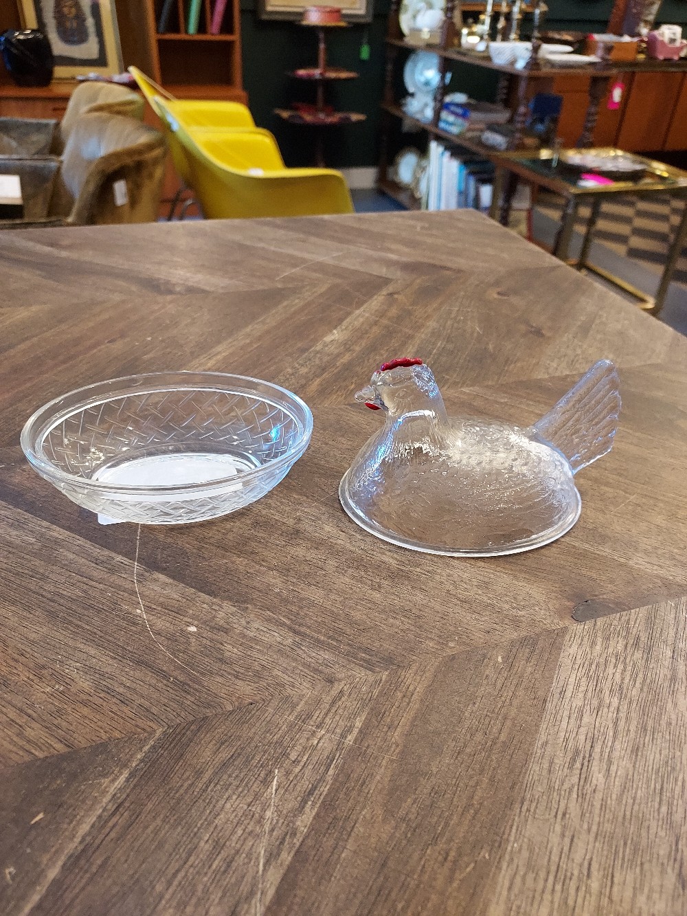 Vintage Glass Hen on Nest