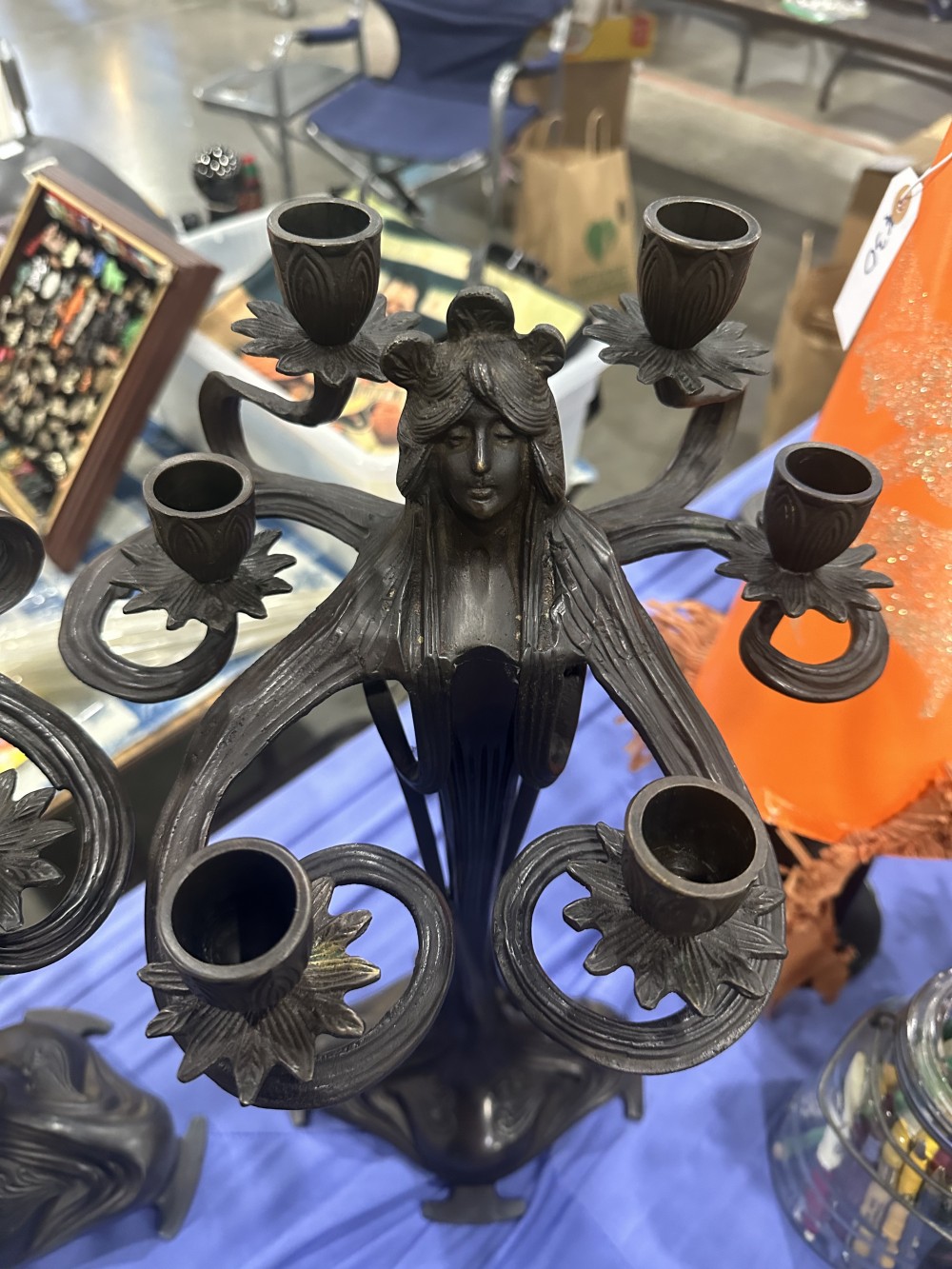 Beautiful Art Nouveau Lady Candelabra