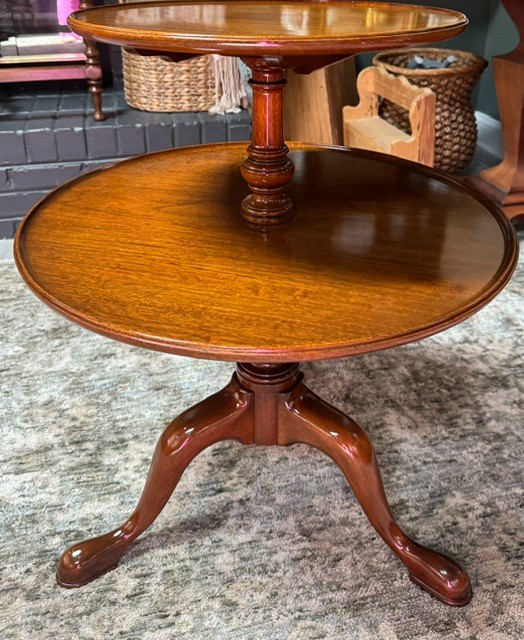 Vintage Kittinger Old Dominion Two-Tier Mahogany Lamp Table