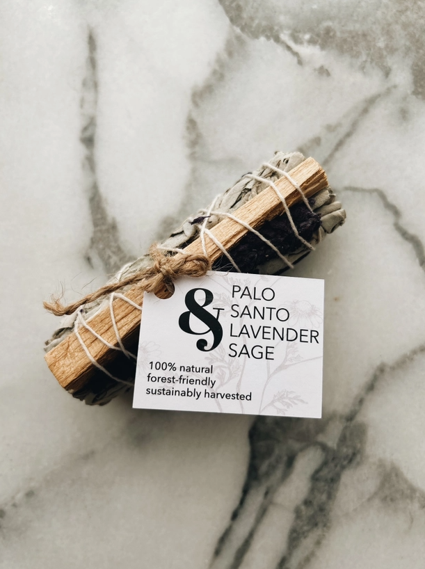 Forest-Friendly Palo Santo, Lavender/White Sage Smudge