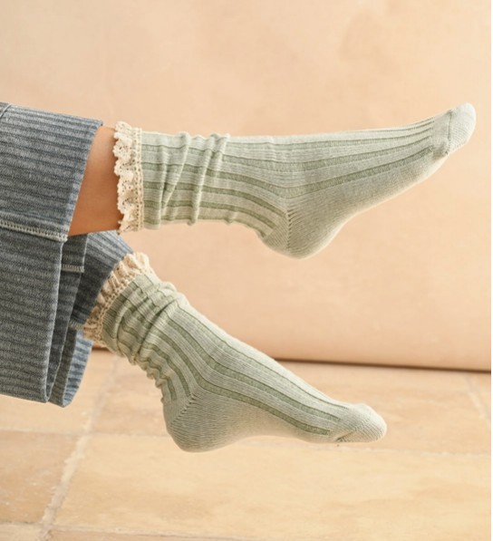 Crocher Trim Socks