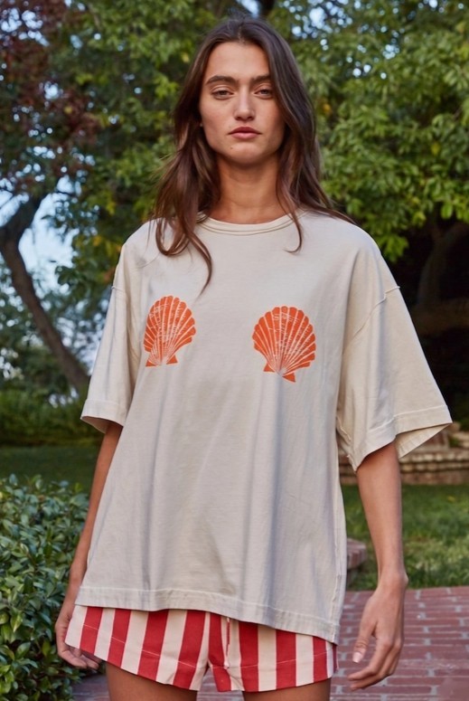 Shell Oversize Tee *100% Cotton