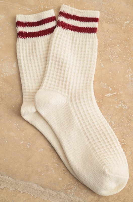 Socks: Waffle Pattern Striped