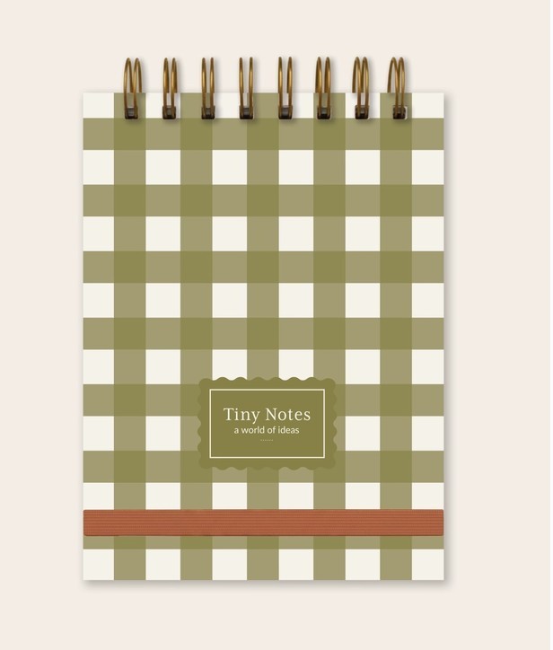 Tiny Notebook - Grey Gingham *CANADIAN