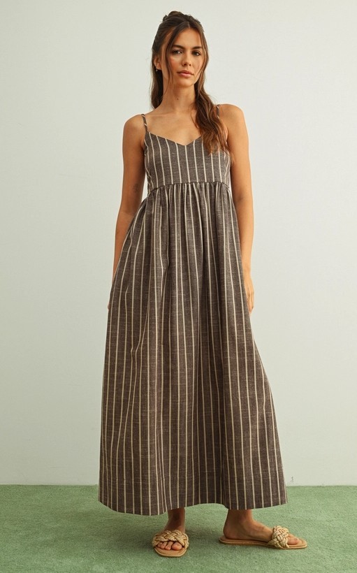Stripped Everyday Dress *Linen Blend