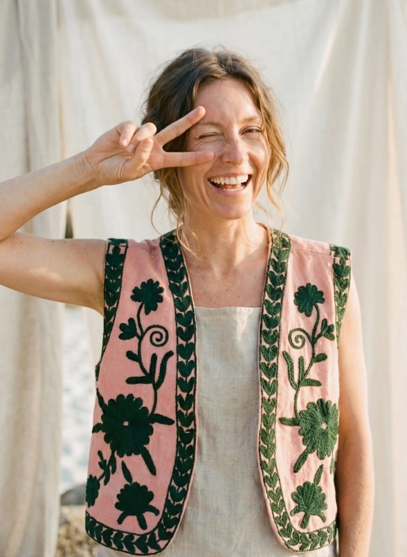 Velvet Suzani Embroidery Vest