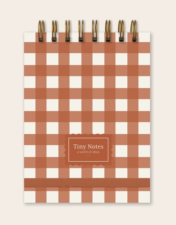 Tiny Notebook - Terracotta Gingham *CANADIAN
