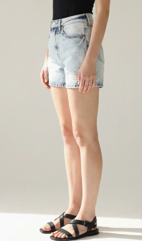 Denim Midi Shorts