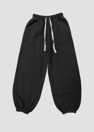 Acid Wash Wide Jogger Pants (Navy Blue)