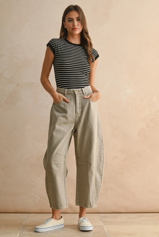 Barrel Jeans - Stone