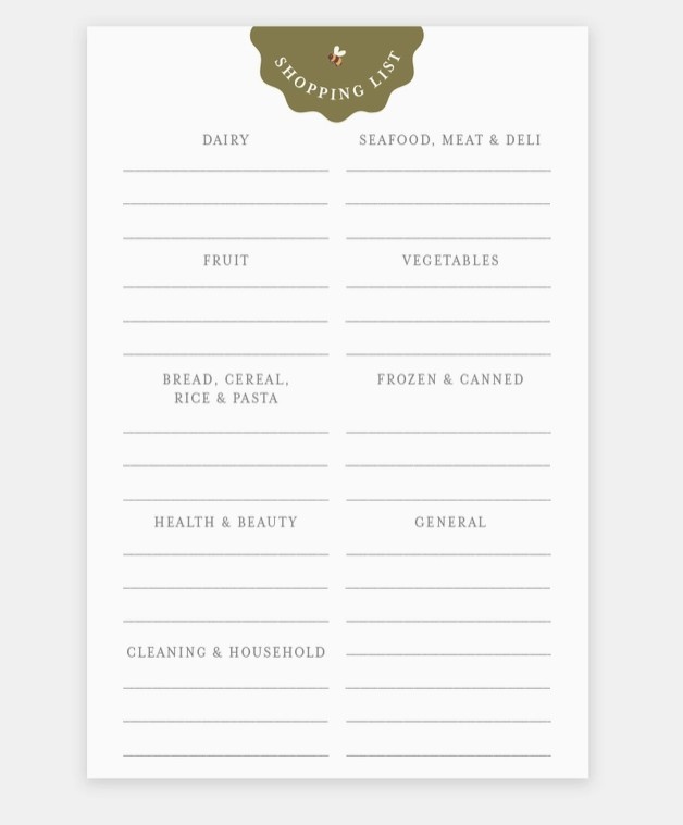 Shopping List Planner Notepad *CANADIAN