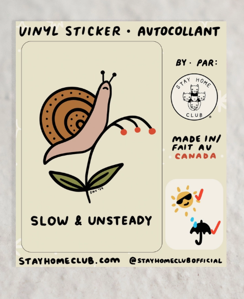 Sticker: Slow and unsteady