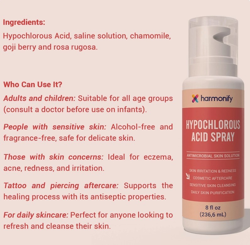 Hypochlorous Acid Spray - Face & Skin (8oz)