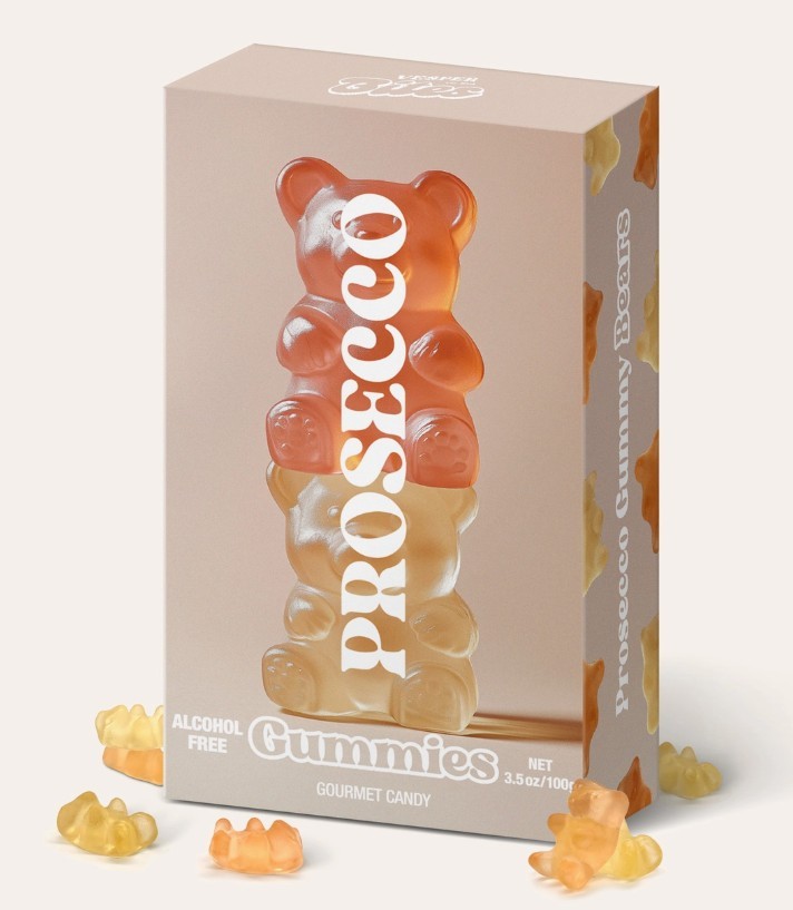 Prosecco Bear Gummies, Chewy Candies