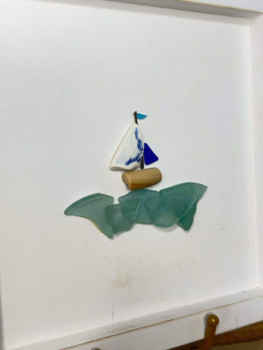 Found Glass Art - Sailboat