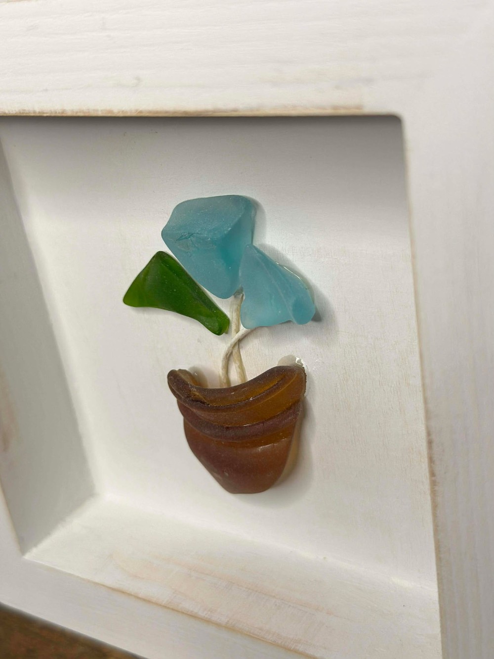 Found Glass Blue flower