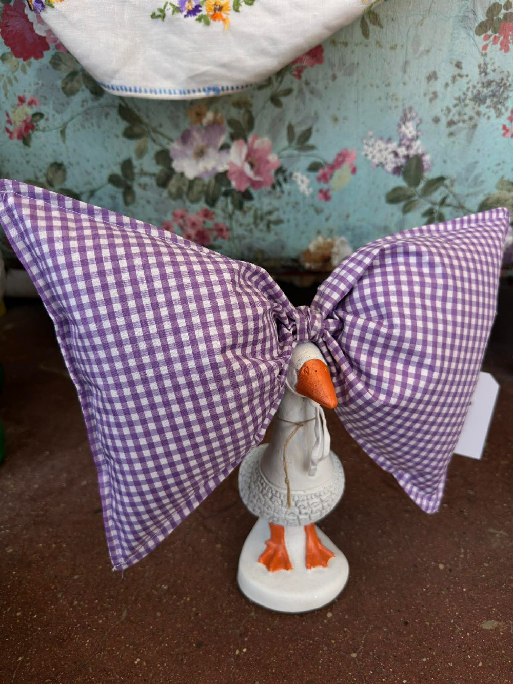 Goose bow purple/ white gingham