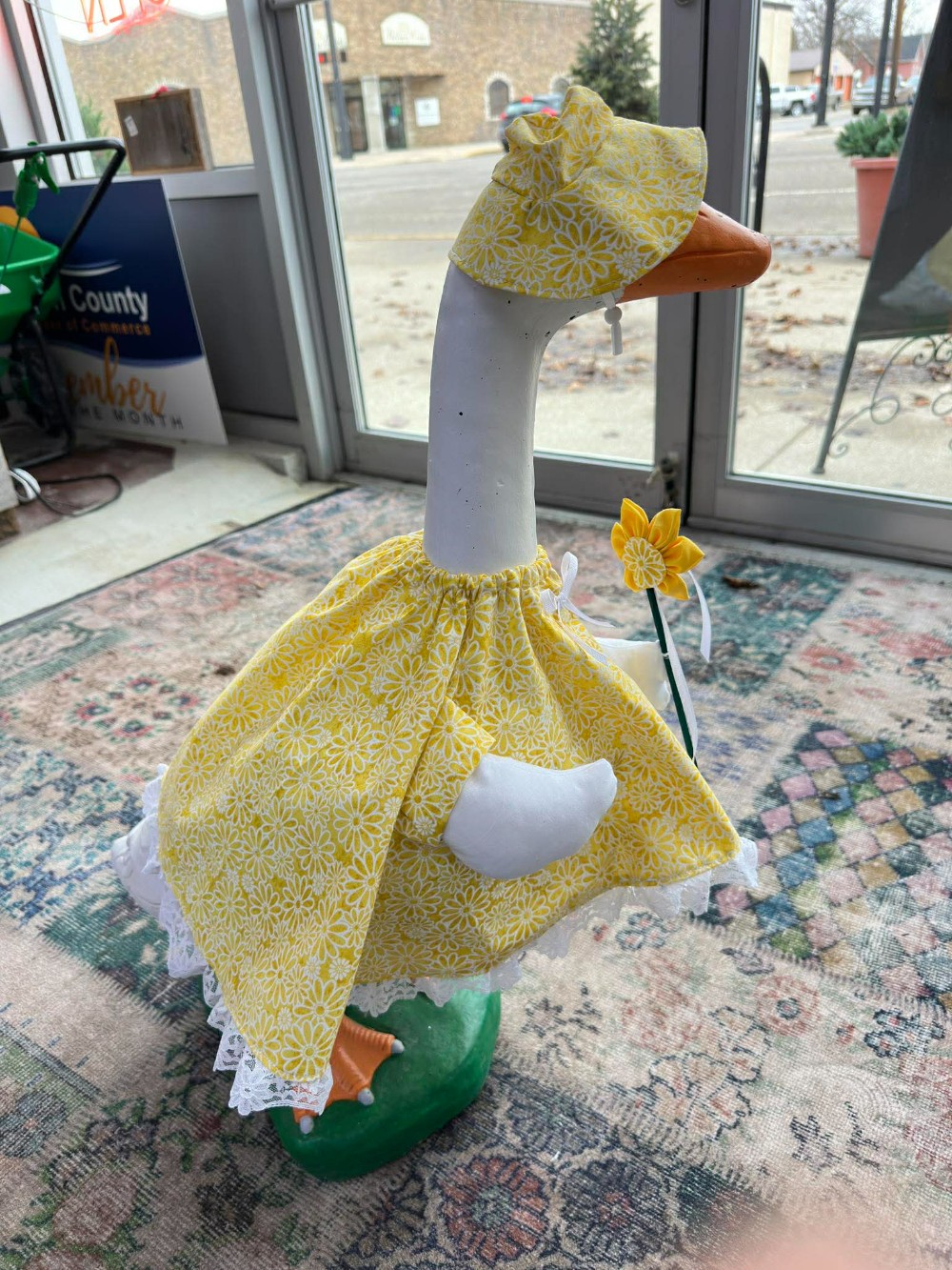 Goose outfit yellow flowers