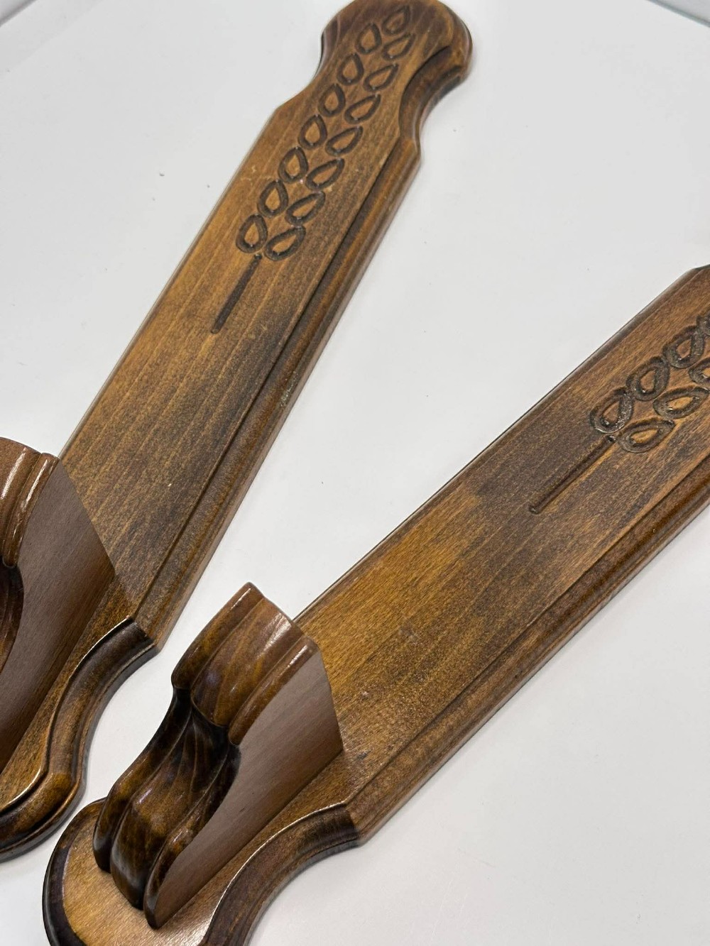 Vtg. Wood Candlestick holder set