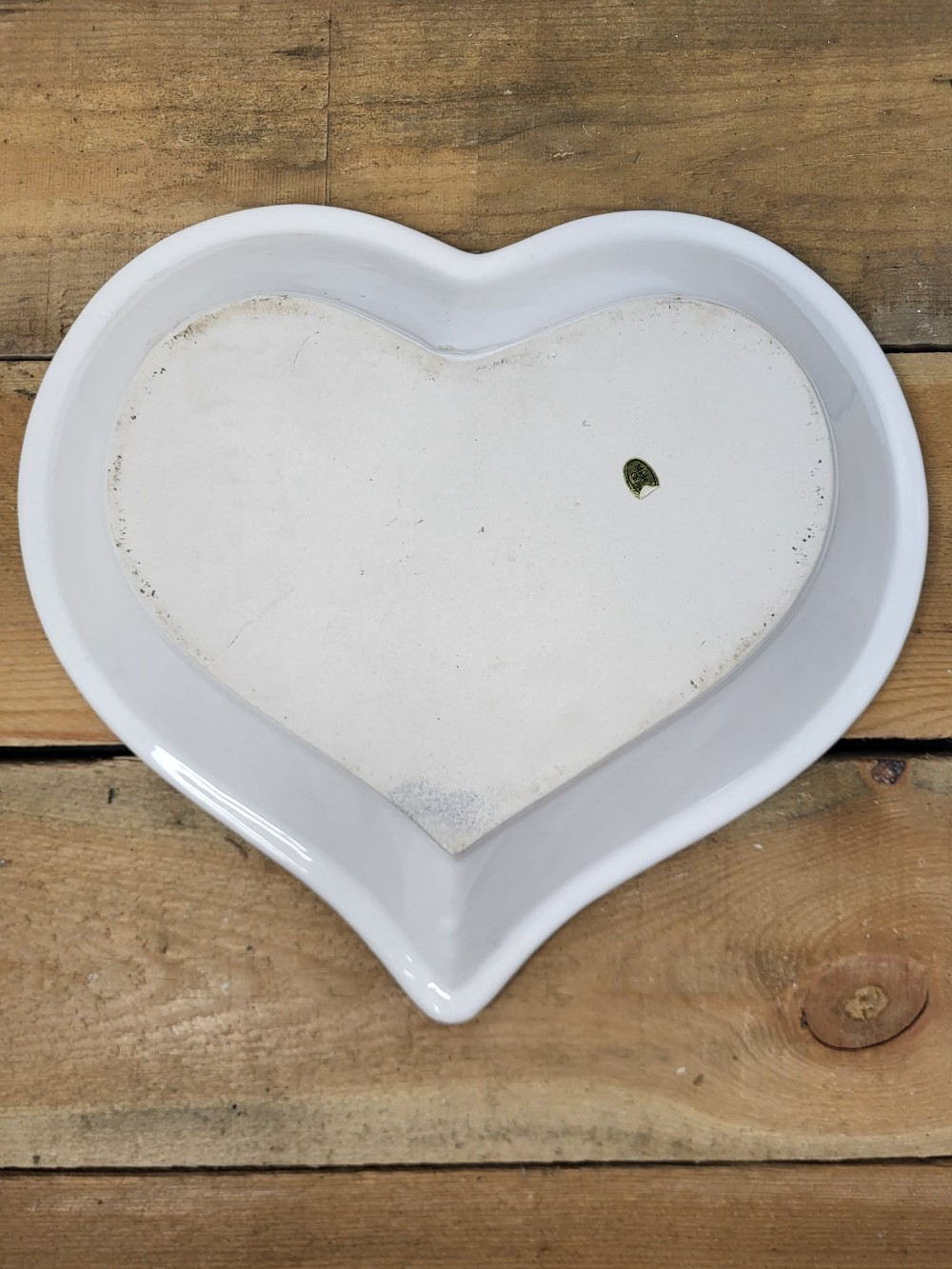 Blue Heart Folkart Spongeware Dish