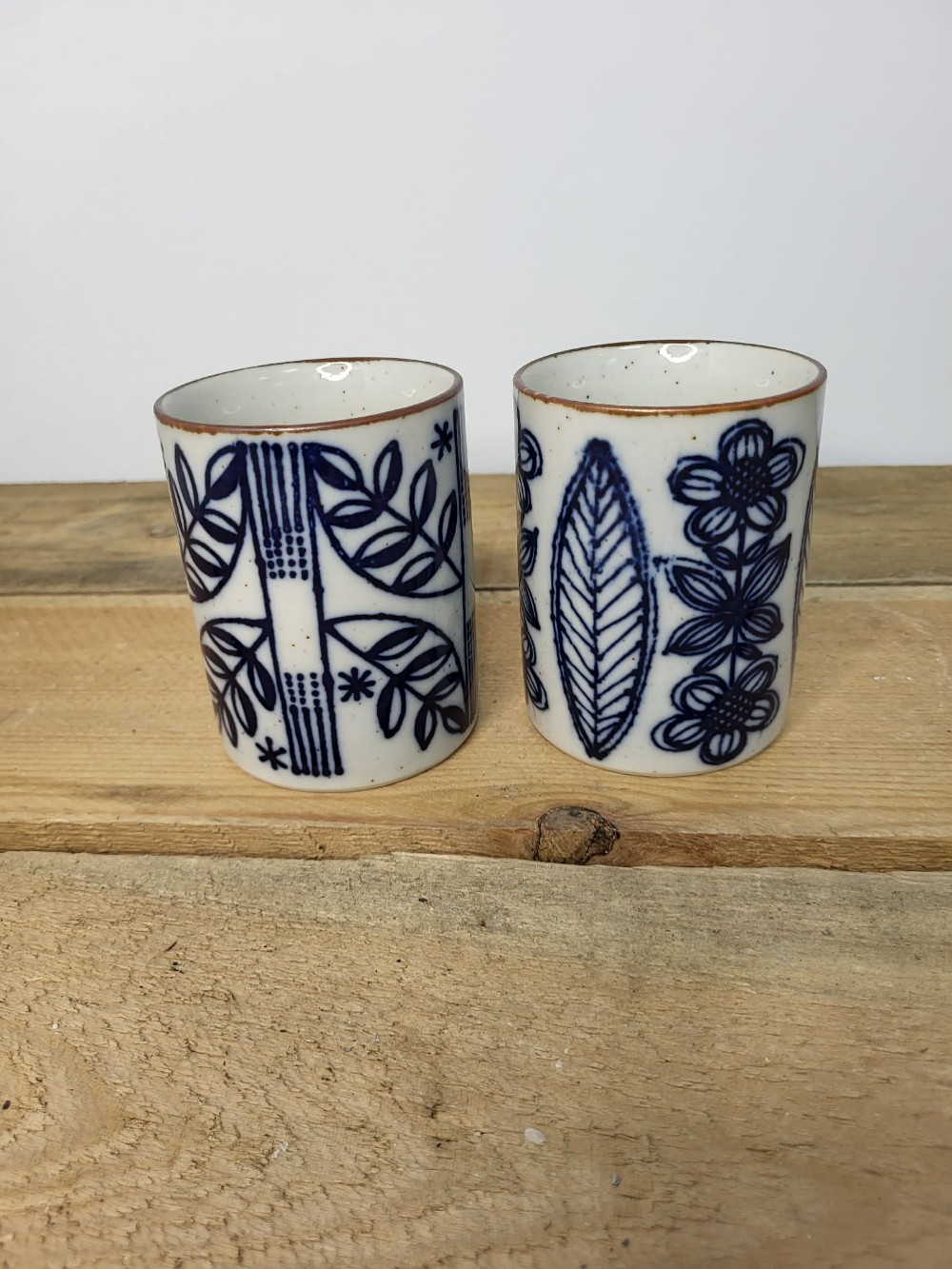 Blue design coffee mug set
