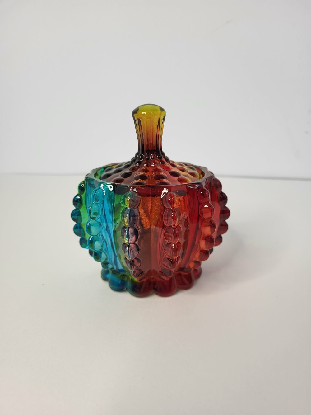 Colorful glass candy/trinket dish