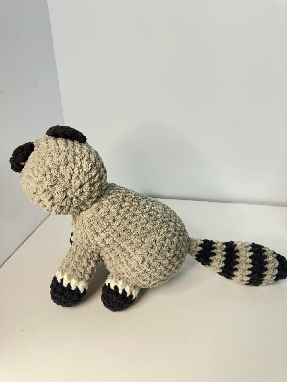 D- Large Sitting Racoon Plushie