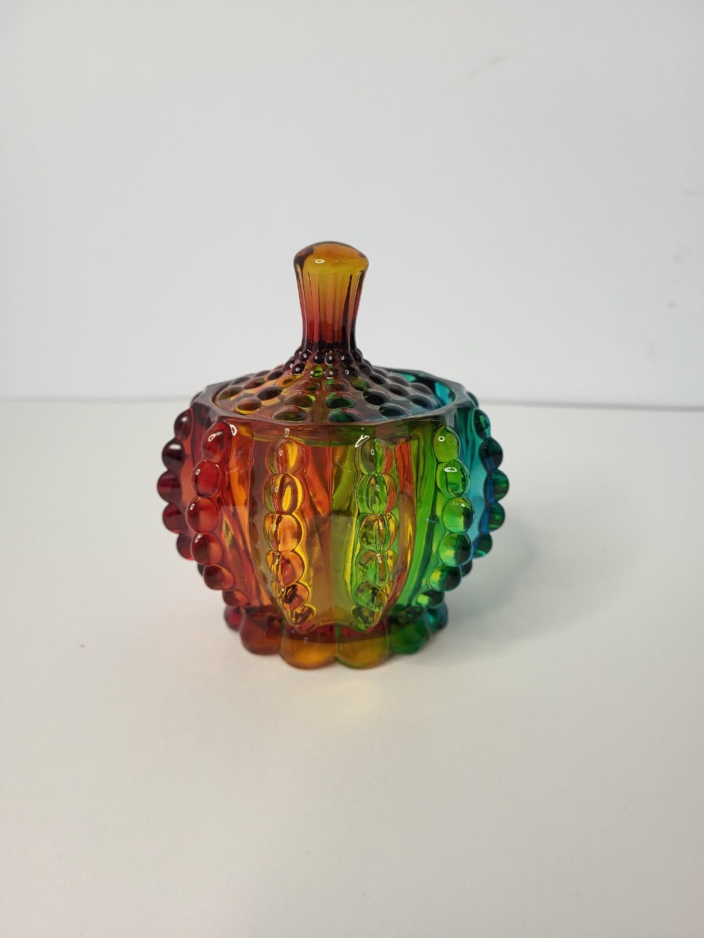 Colorful glass candy/trinket dish