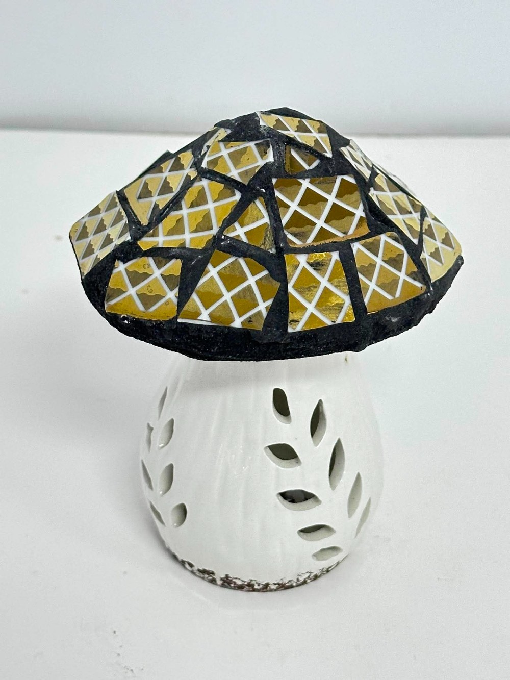 lighted gold mushroom