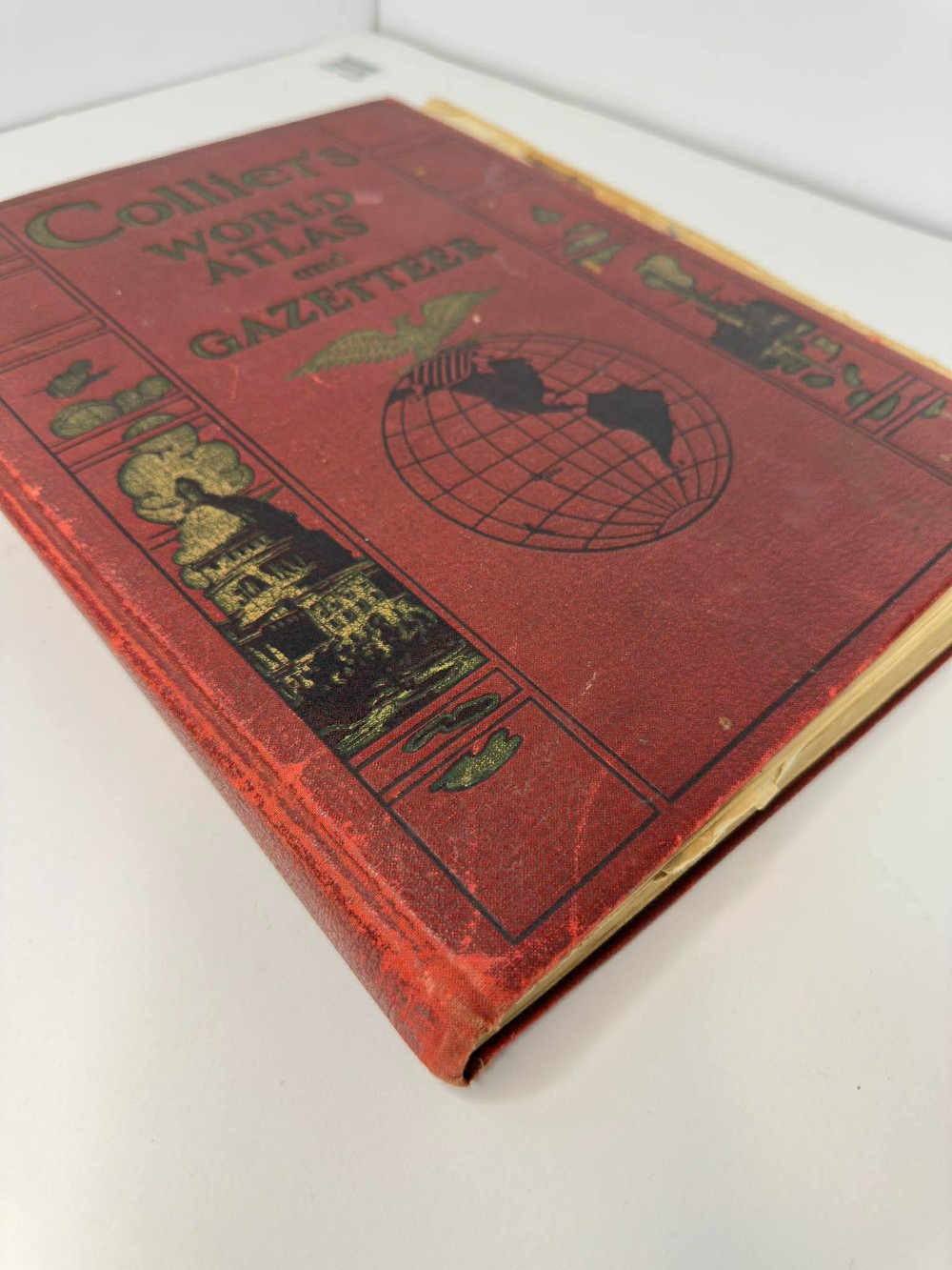 Vtg Collier's World Atlas and Gazetteer oversized book