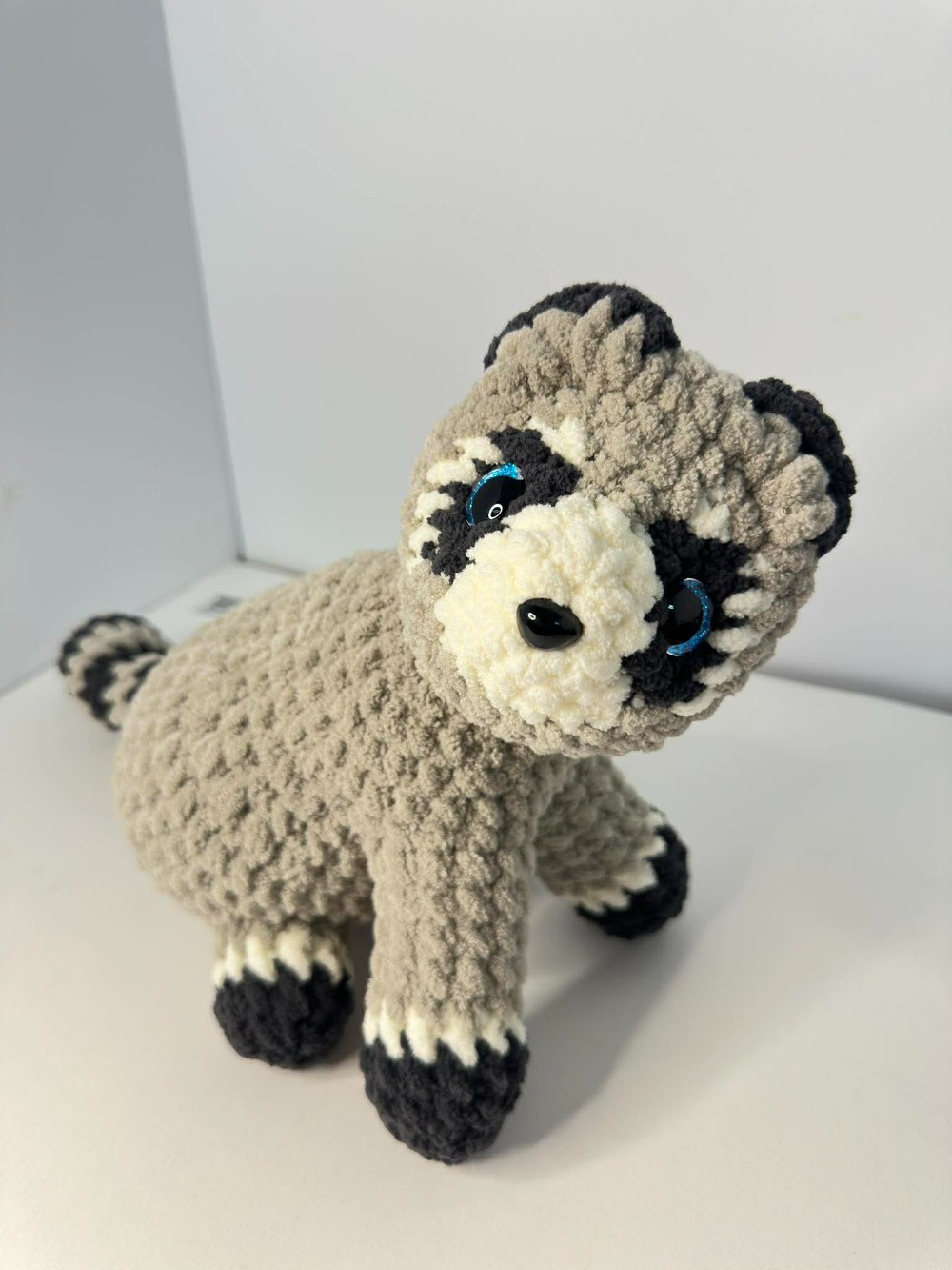 D- Large Sitting Racoon Plushie