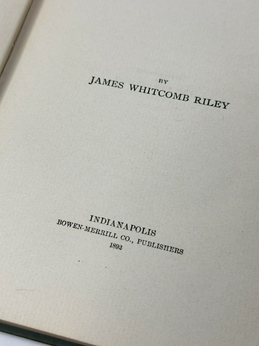 1895 James Whitcomb Riley book  Pipes O'Pan at Zekesbury