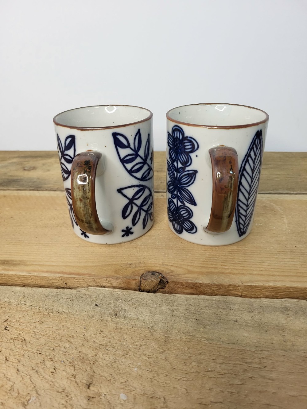 Blue design coffee mug set