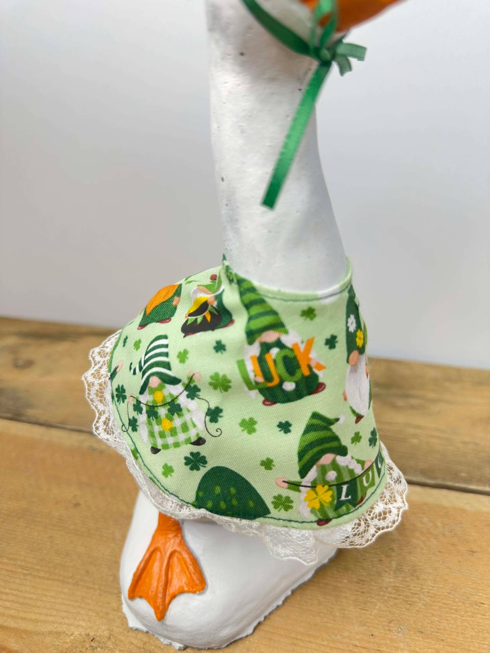 7 inch goose outfit gnome shamrock