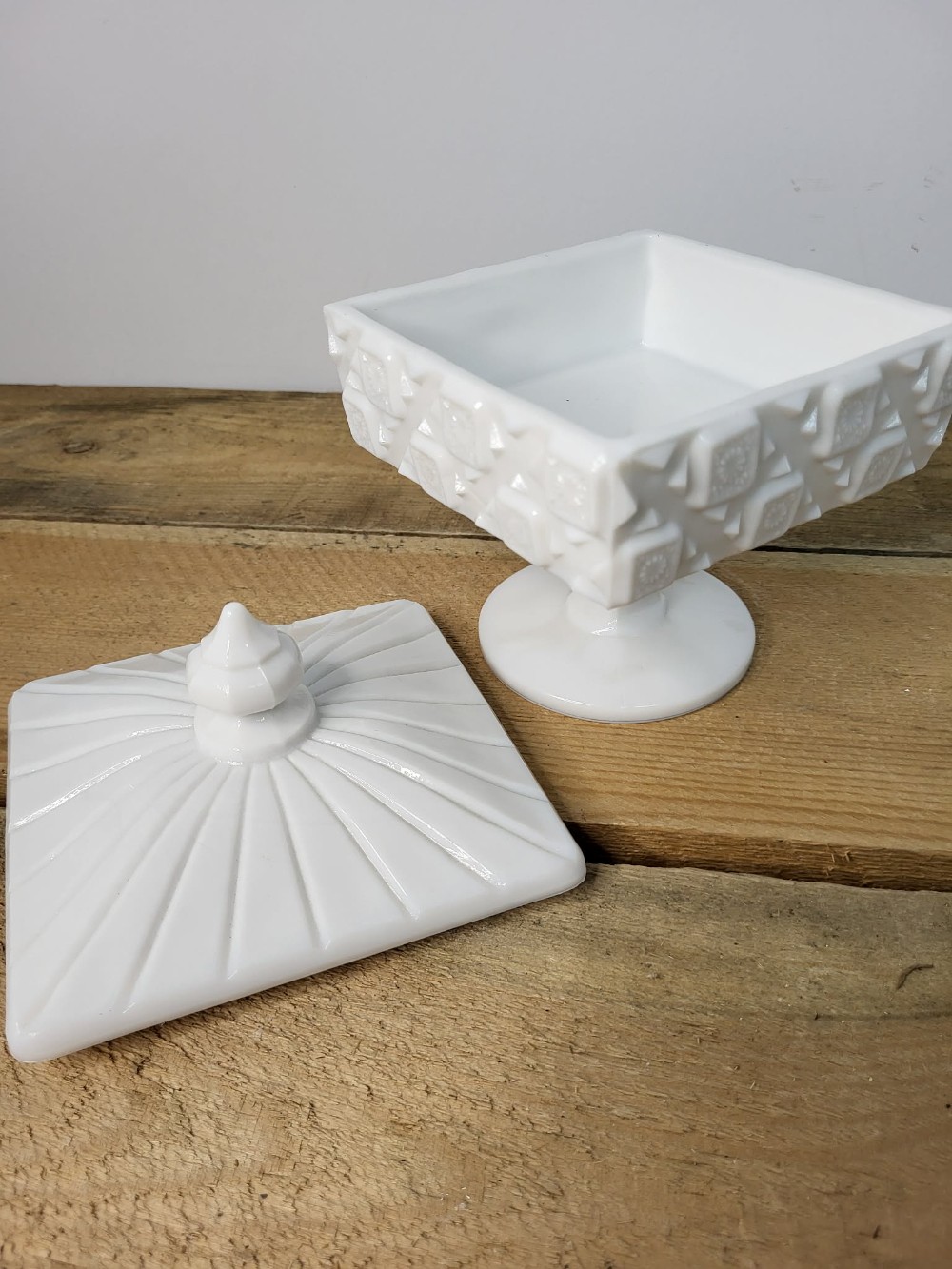 Vintage Milk Glass Candy Dish