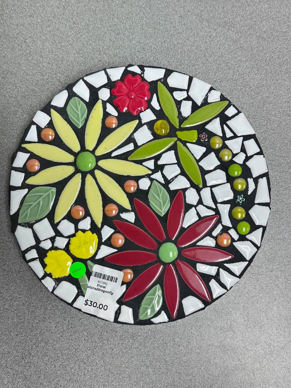 Floral stone/dragonfly