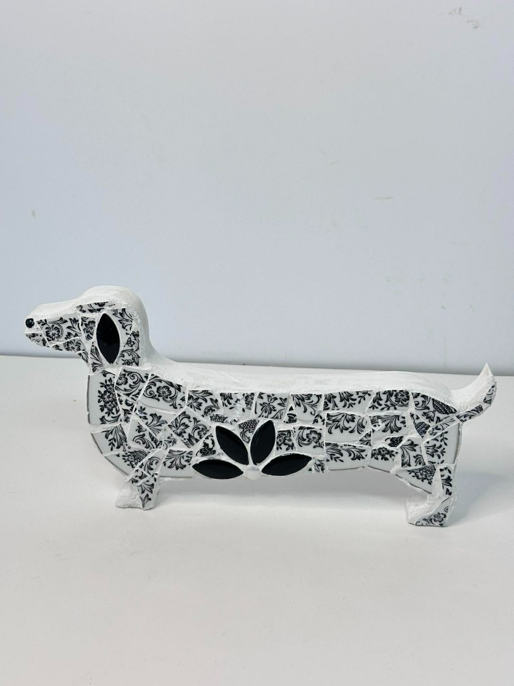 Black/white weiner dog